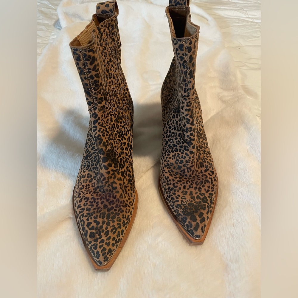 Dolce vita animal print leather booties